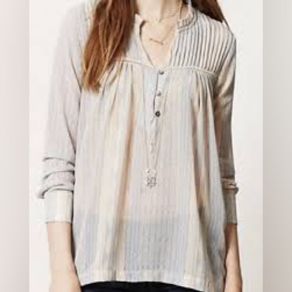 ANTHROPOLOGIE DOLAN ODESSA SHEER PEASANT BLOUSE SUPER LIGHT AND FLOWY SIZE SMALL
